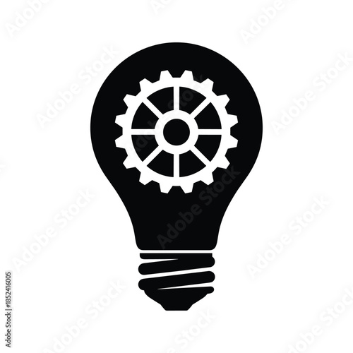 Innovative idea generation with gears inside light bulb