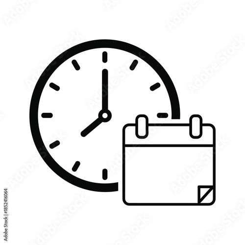 Clock and calendar symbolizing time management and scheduling