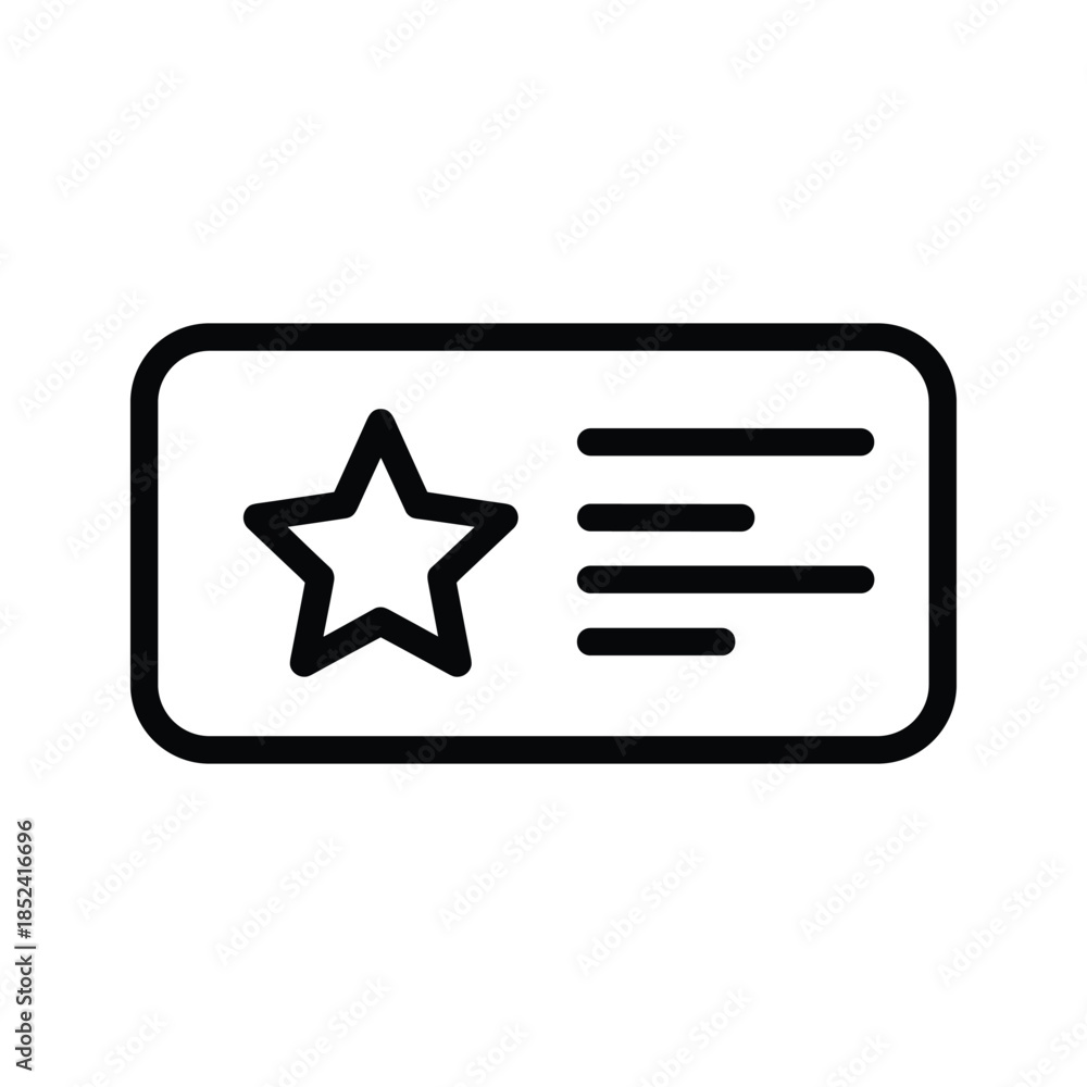 Obraz premium Favorite item icon with star and lines