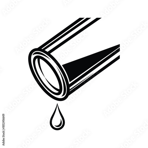 Leaking pipe with water droplet illustration