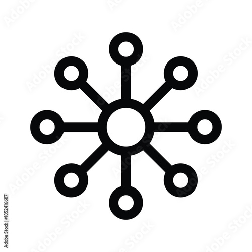 Network connection icon representing central hub and radiating nodes