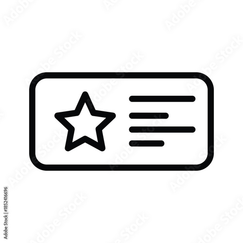 Favorite item icon with star and lines