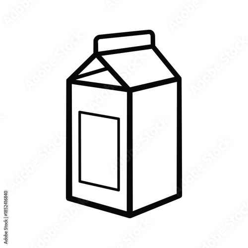 Milk carton illustration on white background