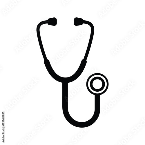 Medical stethoscope icon on white background