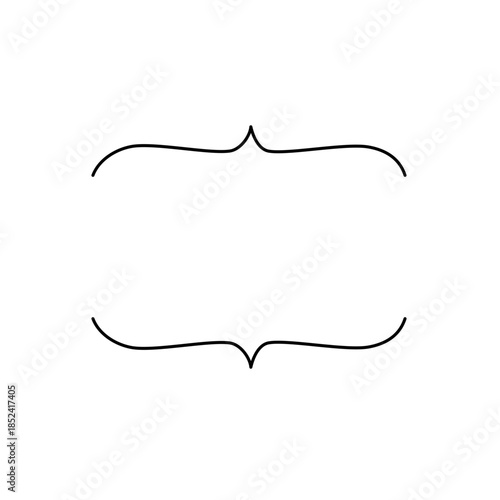 Simple frame vector illustration. Speech balloon, border, title, subtitle, line, banner.