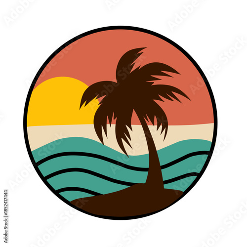 Tropical coastline vector illustration