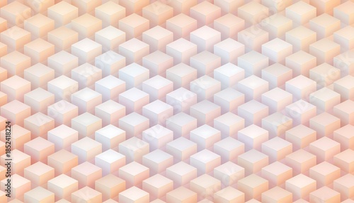 Modern Abstract 3d Cube Pattern with Soft Gradient Colors and Isometric Design