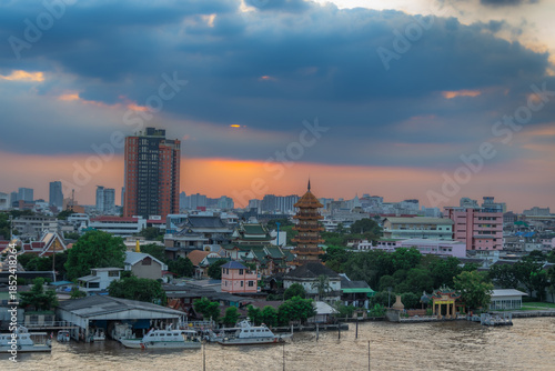 View of the city of Bangkok, Thailand, with its architecture that is both modern and more impoverished