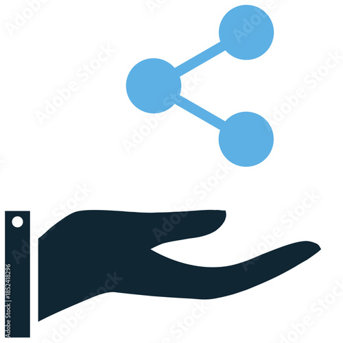 Sharing icon vector for digital media and charity concepts. Ideal for illustrating generosity, data transfer, collaboration, and giving.