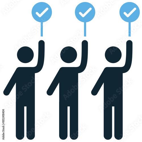 Collective action icon vector for activism and teamwork. Ideal for illustrating social movements, protest, cooperation, and united power.