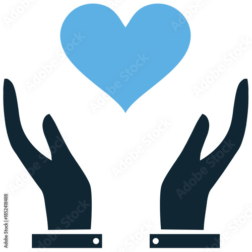 Support empathy icon vector for mental health and counseling. Ideal for illustrating emotional care, compassion, understanding, and psychology.