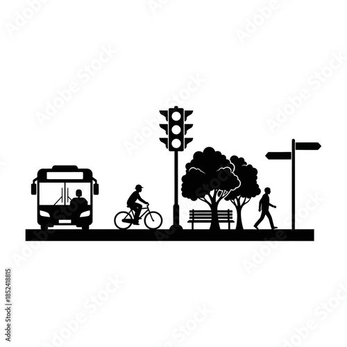 Collection of handdrawn space and science fiction icons and symbols