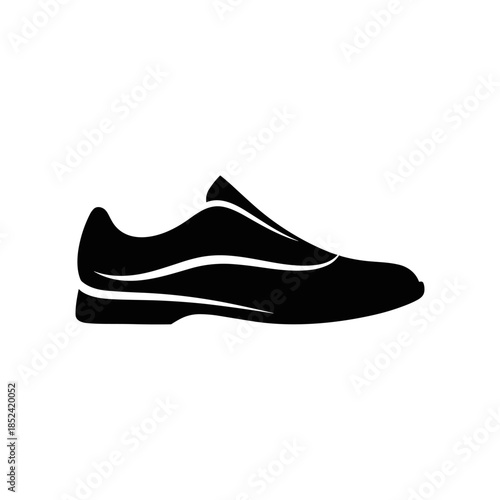 Elegant Black Leather Shoe Silhouette for Modern Style.