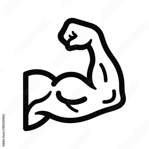 Flexed arm showing strength and power