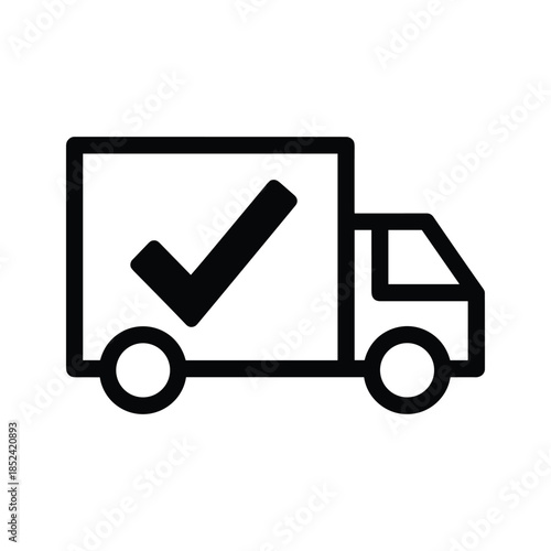 Delivery truck with checkmark icon
