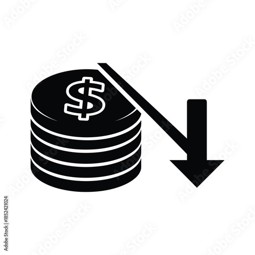 Decrease in dollar coins stack