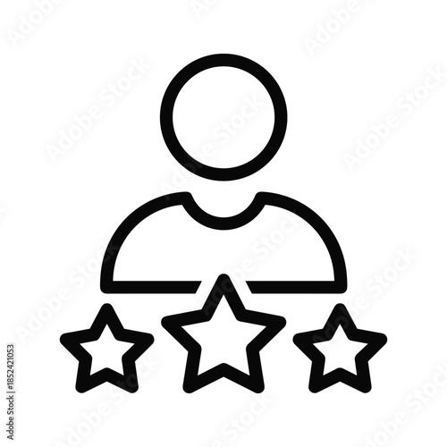 Person receiving three stars rating