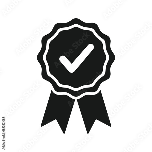 Certified approved black badge icon