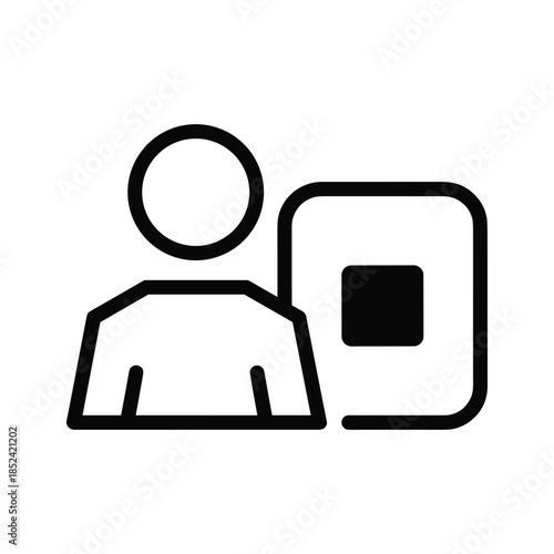 Simple icon representing user profile or identification