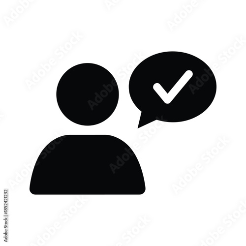 Person with verified message icon