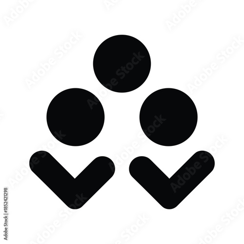 Simple icon representing teamwork and approval