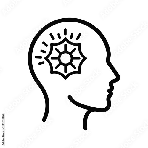 Bright idea shining in human mind