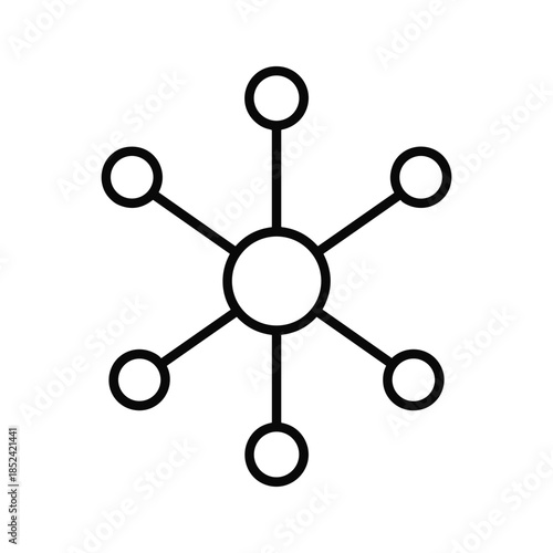 Central node connecting multiple peripheral nodes
