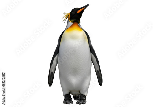 King penguin standing isolated on transparent background
