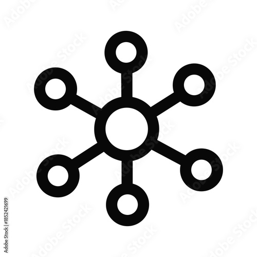 Network connection symbol with multiple nodes