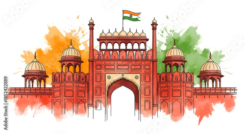 Watercolor republic day of india background