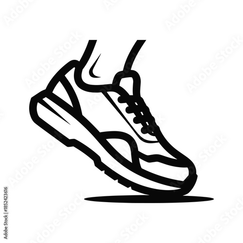 Running Shoe Silhouette Fitness Activity
