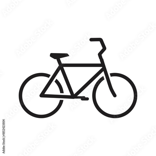 Simple black bicycle icon on white background