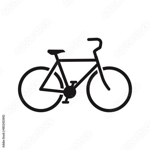 Simple black bicycle line art illustration