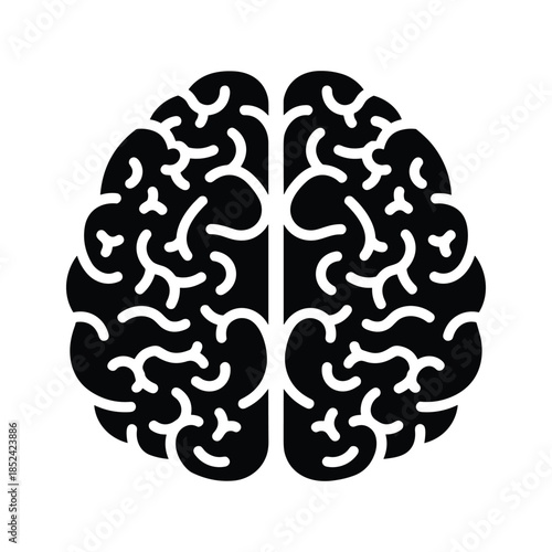 Human brain silhouette with visible cerebral cortex