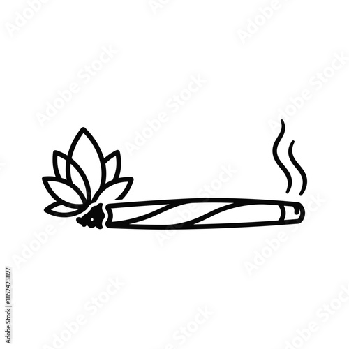 Cannabis cigarette with lotus flower