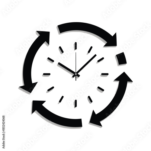 Clock with Arrows Rotating Around It