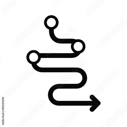 Path with three checkpoints leading to a destination