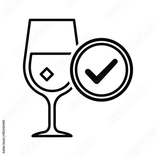 Wine Glass with Check Mark Icon