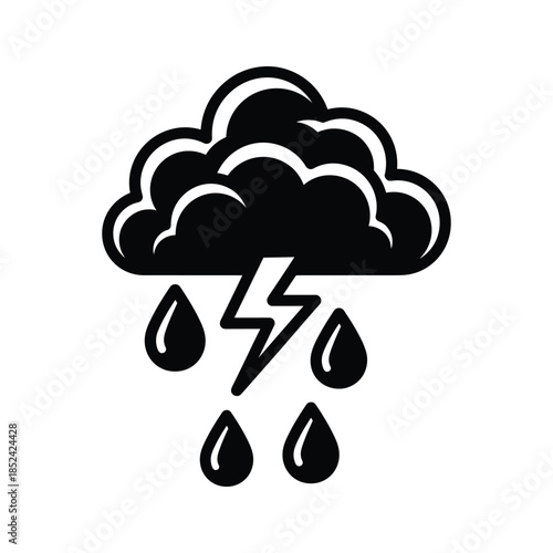 Black Thunderstorm Cloud Icon