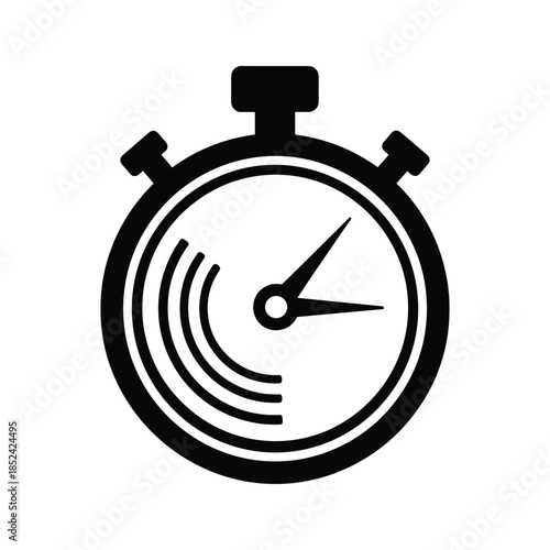 Stopwatch icon black and white simple design