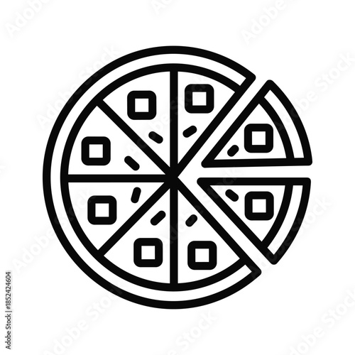 Pizza Slice Simple Black Icon