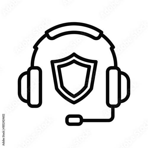 Headset with shield security protection
