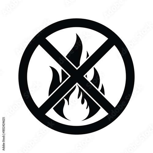 No Open Flames Allowed Sign Icon