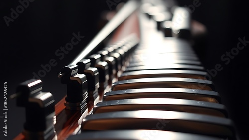 bassoon. A dark wood bassoon with silver keys, showcasing its elegant curves in a close-up view. tutorial guides, club newsletters, designed for sports & leisure club marketing.