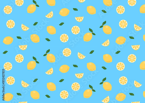 レモンと断面のシームレスパターン