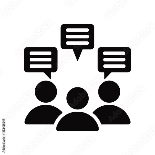 black silhouette of people talking to each other