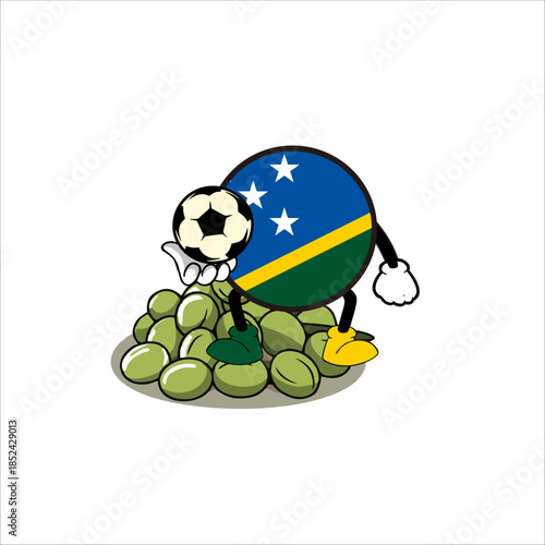 Print Solomon Islands football character design for sports identity
