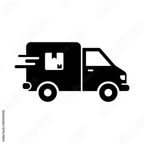Wallpaper Mural Fast Delivery Van Icon with Package Inside. Torontodigital.ca