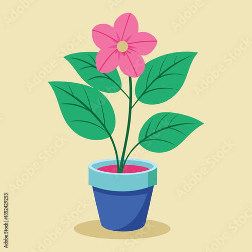 Potted Flower Plant Illustration