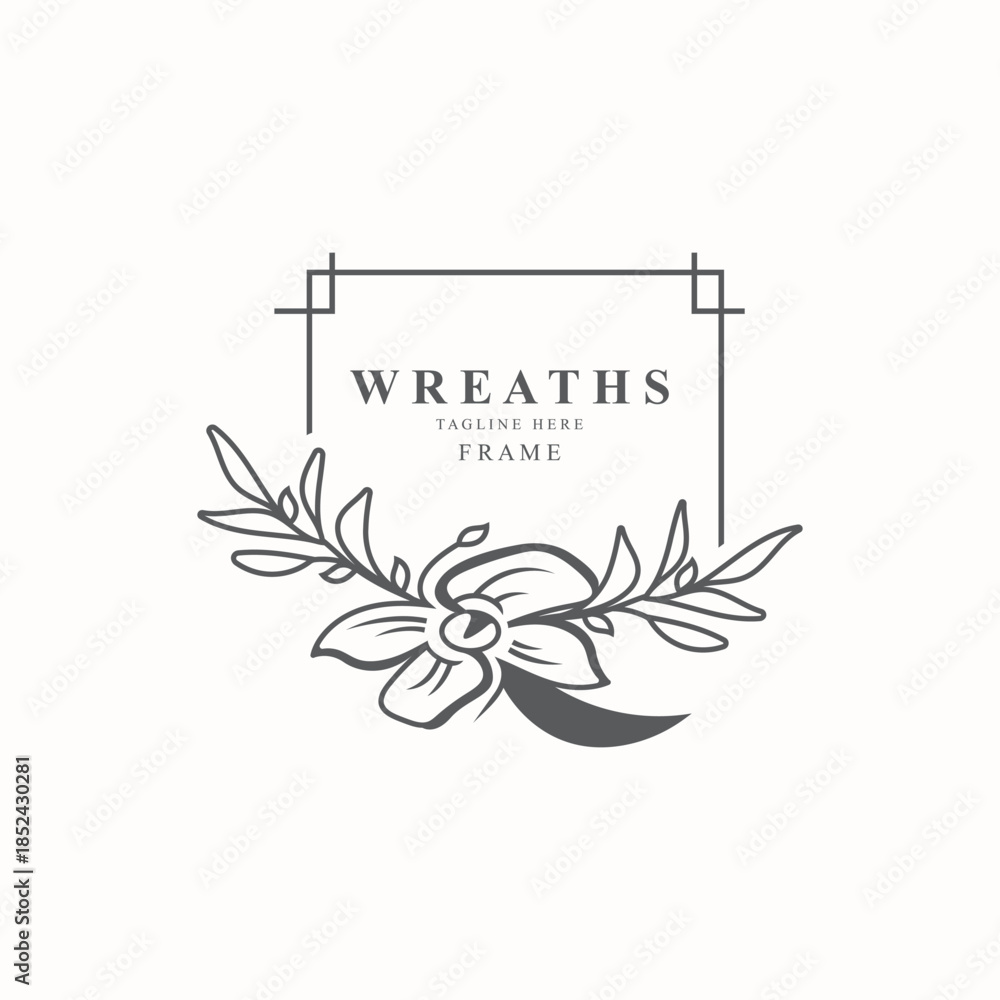 Fototapeta premium Wreaths Flower logo design botanical. Boutique, Spa, and wedding